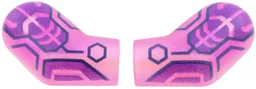 Arm, (Matching Left and Right) Pair with Dark Purple and Dark Blue Circuitry Pattern / Opal Trans-Dark Pink