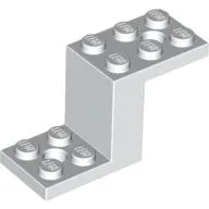 Bracket 5 x 2 x 2 1/3 with Holes, Smooth Bottom / White