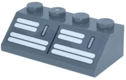 Slope 45 2 x 4 with White SW Death Star Wall Lights Pattern Model Left Side (Sticker) - Set 75419