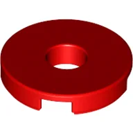 Tile Special Round 2 x 2 with Hole / Red