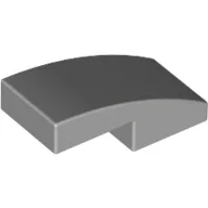 Brick Curved 2 x 1 No Studs [1/2 Bow] / Light Bluish Gray