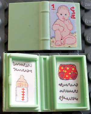 Lego Minifigure, Utensil Book 2 x 3 with Baby Pattern (Stickers) - Sets 3112 / 3241 / Light Green