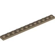 Lego Plate 1 x 12 / Dark Tan