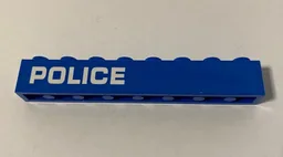 Brick 1 x 8 with White 'POLICE' Pattern Model Right Side (Sticker) - Set 60172
