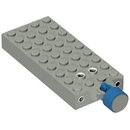 Electric Train 4.5V Automatic Pole Reverser Brick 4 x 9 with Magnet Holder and Small Blue Train Magnet / Light Gray
