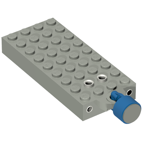 Lego Electric Train 4.5V Automatic Pole Reverser Brick 4 x 9 with Magnet Holder and Small Blue Train Magnet / Light Gray