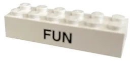 Brick 2 x 6 with Black 'FUN' Pattern (2019 Boost! Summit)