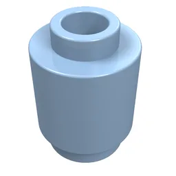 Brick Round 1 x 1 Open Stud / Bright Light Blue