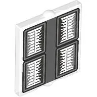 Glass for Window 1 x 2 x 2 Flat with Dark Bluish Grey Headlights Print / Trans-Clear