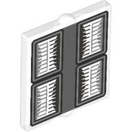 Lego Glass for Window 1 x 2 x 2 Flat with Dark Bluish Grey Headlights print / Trans-Clear
