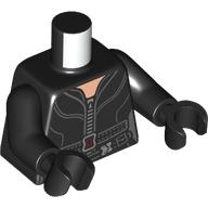 Lego Torso, Jacket, Belt, Strap, Zipper, Light Nougat Chest print, Black Arms and Hands / Black