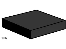 2 x 2 Black Smooth Tiles
