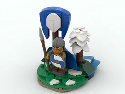 Viking Snowy Mountain Minifig Display