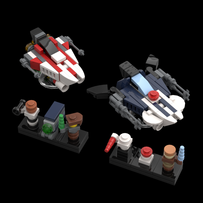 Lego Jedi Bob's Starfighter and Anakin's Azure Angel - 1:144 Scale