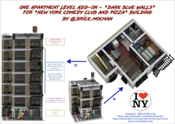 Apartment Add-on - Dark Blue (Expansion NY Pizza and Jerry's Comedy Club Modular Building)