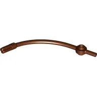 Bar Curved with Axle End and 1 x 1 Round Plate / Reddish Brown