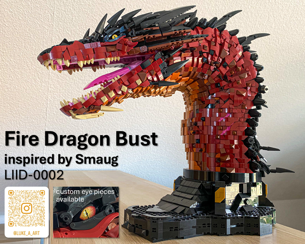 Lego Fire Dragon Bust - inspired