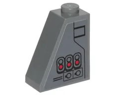 Slope 65 2 x 1 x 2 with Black Ace TIE Interceptor Pattern Model Left Side (Sticker) - Set 75242