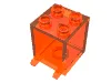 Box 2 x 2 x 2 [Hollow Studs] / Trans-Neon Orange