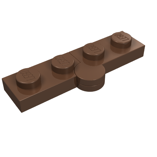 Lego Hinge Plate 1 x 4 Swivel Top / Base - Solid Clip [Complete Assembly] / Brown