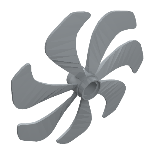 Lego Propeller 7 Blade 6 Diameter / Pearl Light Gray