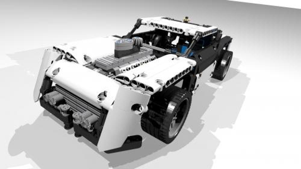 Lego BlackNWhite Racecar based on alternative build for 42041/8041-1 (LXF/LDR)
