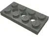 Technic Plate 2 x 4 [3 Holes] / Dark Bluish Gray
