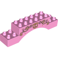 Lego Duplo Brick 2 x 10 x 2 Arch with Gold Vines with Leaves and 'C' in Shield print