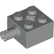 Brick Special 2 x 2 with Pin and Axle Hole / Light Gray