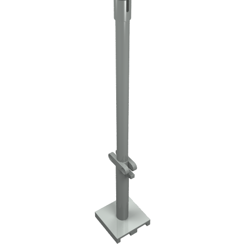 Lego Boat, Mast 2 x 2 x 9 2/3 Bar with Slot on Top and 2 Finger Hinge on Two Sides / Light Gray