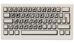 Tile 1 x 2 with Computer Keyboard Standard Print