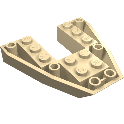 Lego Brick Wedged, Sloped Inverted 6 x 6 x 1 Boat Bow / Tan