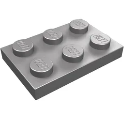 Plate 2 x 3 / Flat Silver