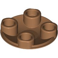 Lego Plate Round 2 x 2 with Rounded Bottom [Boat Stud] / Medium Nougat