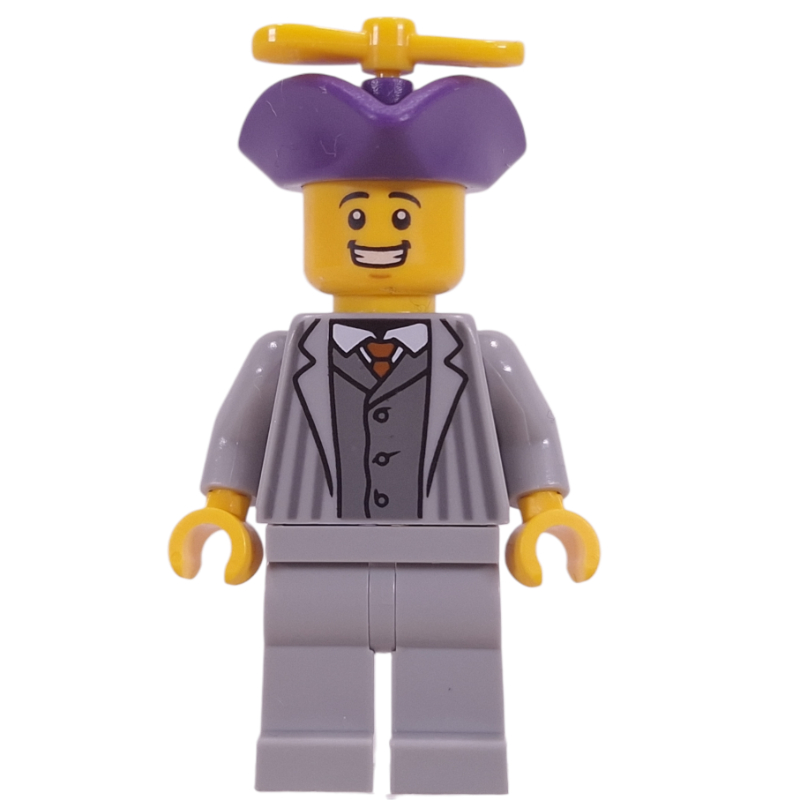 Lego Light Bluish Grey Suit, Dark Purple Tricorn