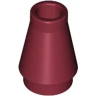 Cone 1 x 1 [No Top Groove] / Dark Red