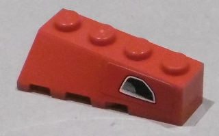 Lego Wedge 4 x 2 Sloped Right with Exhaust Pattern (Sticker) - Set 8159