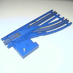 Vehicle Track, Train, 12V Switch Point Right, Type 1 Automatic [Complete Assembly] / Blue