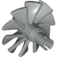 Jet Engine Fan with 10 Blades and Technic Pin / Light Gray