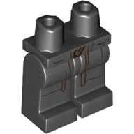 Lego Hips and Black Legs with SW Faint Gray Coattails Print / Black