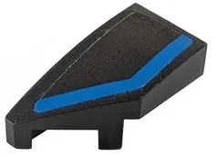 Wedge 2 x 1 x 2/3 Left with Blue Stripe Pattern (Sticker) - Set 76905
