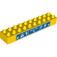 Lego Duplo Brick 2 x 10 with 'Legoville', Train, and Airport Sign Print