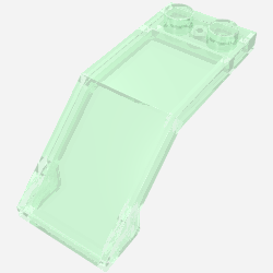 Lego Windscreen 5 x 2 x 1 2/3 / Trans-Green