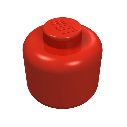 Lego Minifig Head [Plain] [Solid Stud] / Red