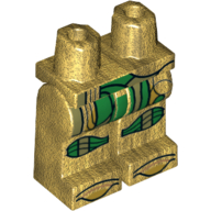 Lego Hips and Pearl Gold Legs with Green and Gold Armor Print / Pearl Gold