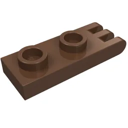 Hinge Plate 1 x 2 with 3 Fingers [Hollow Studs] / Brown