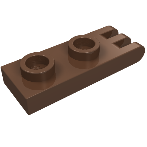 Lego Hinge Plate 1 x 2 with 3 Fingers [Hollow Studs] / Brown