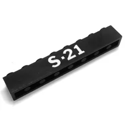 Brick 1 x 8 with White "S-21" Print / Black
