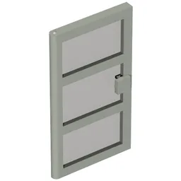 Door 1 x 4 x 6 with 3 Panes with Trans-Brown Glass / Light Gray