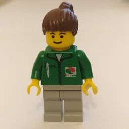 Green Torso, Light Grey Legs, Brown Ponytail Hair